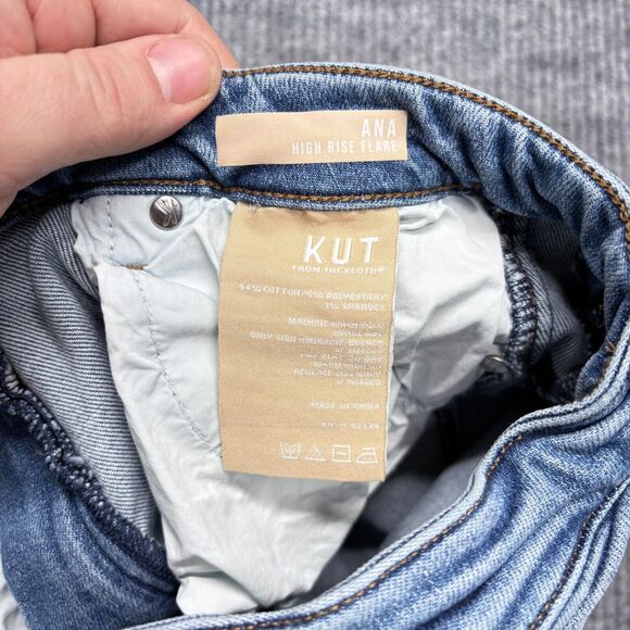 Kut from the Kloth Blue Two-Tone Wide Leg Jeans - Picture 7 of 13